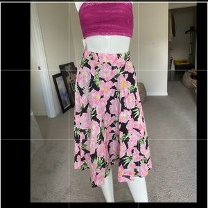 FRENCH CONNECTION HOLIDAY POPPY COTTON VOILE SKIRT SIZE 4 MSRP $128.00 NWT